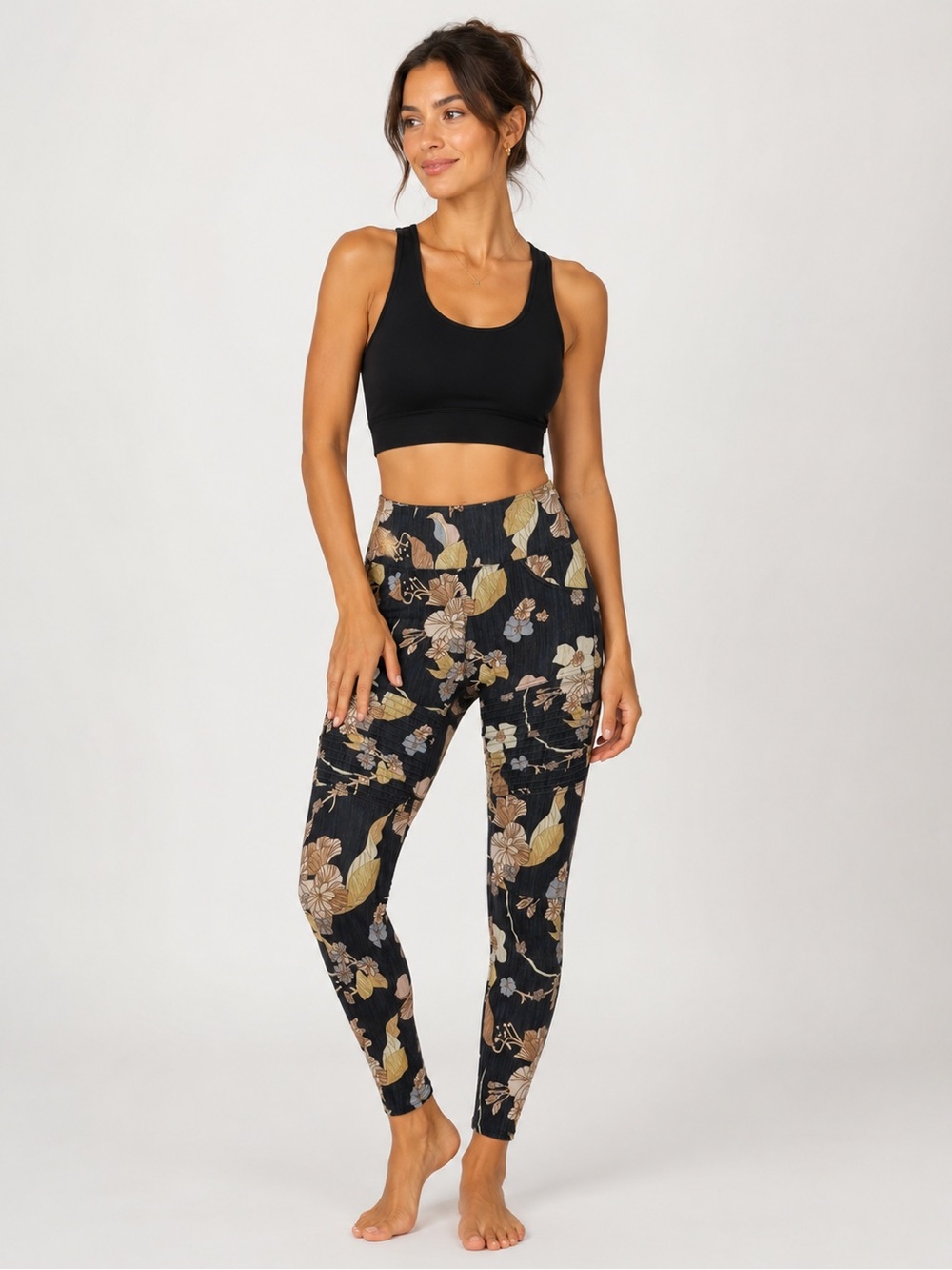 𝅺Agnes & Dora Floral Denim Moto Jeggings Size Medium Pants Pockets Black